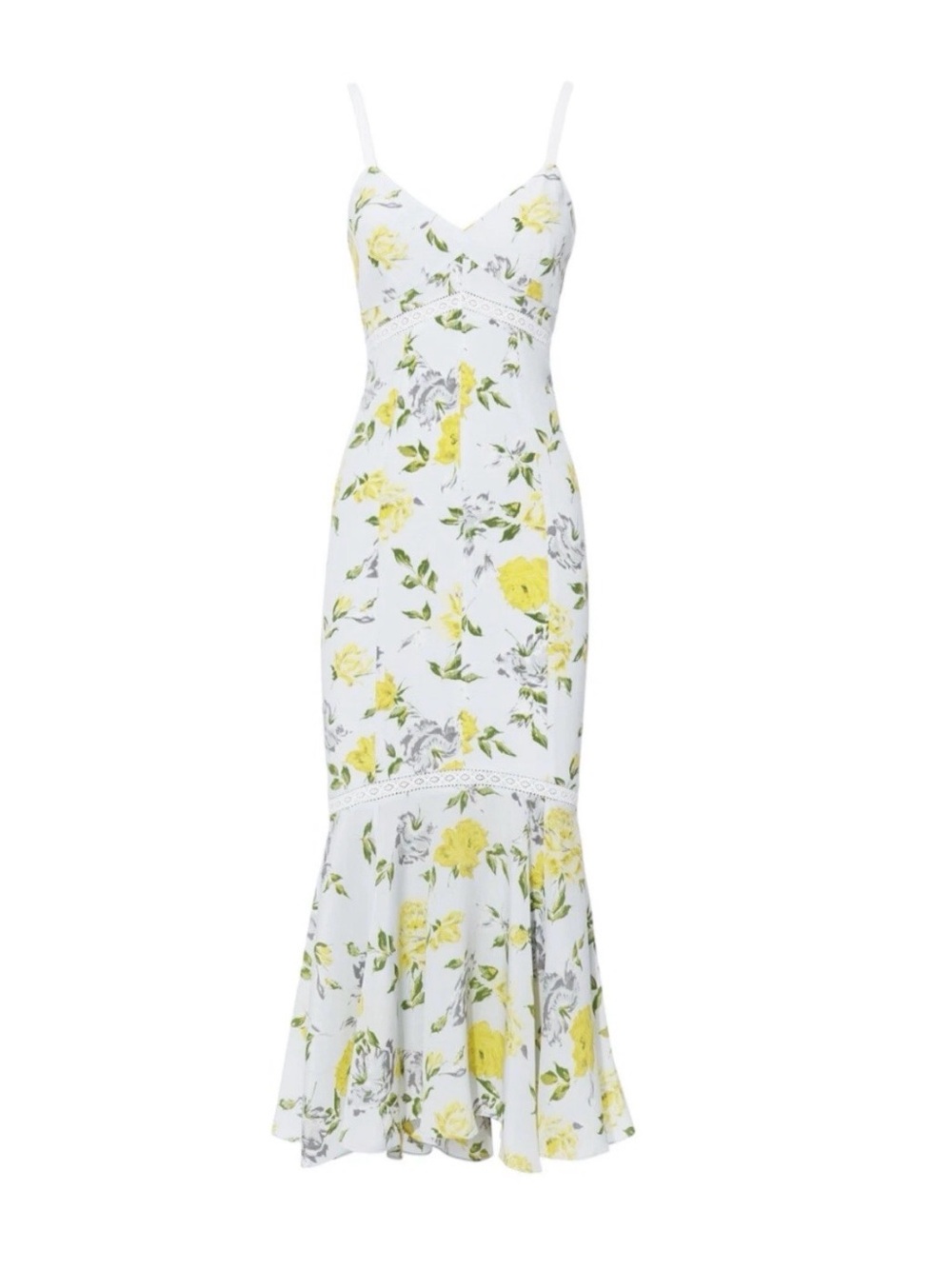 Cinq A Sept Jolene 100% Silk Floral Sleeveless Midi Dress Sunglow Multi
